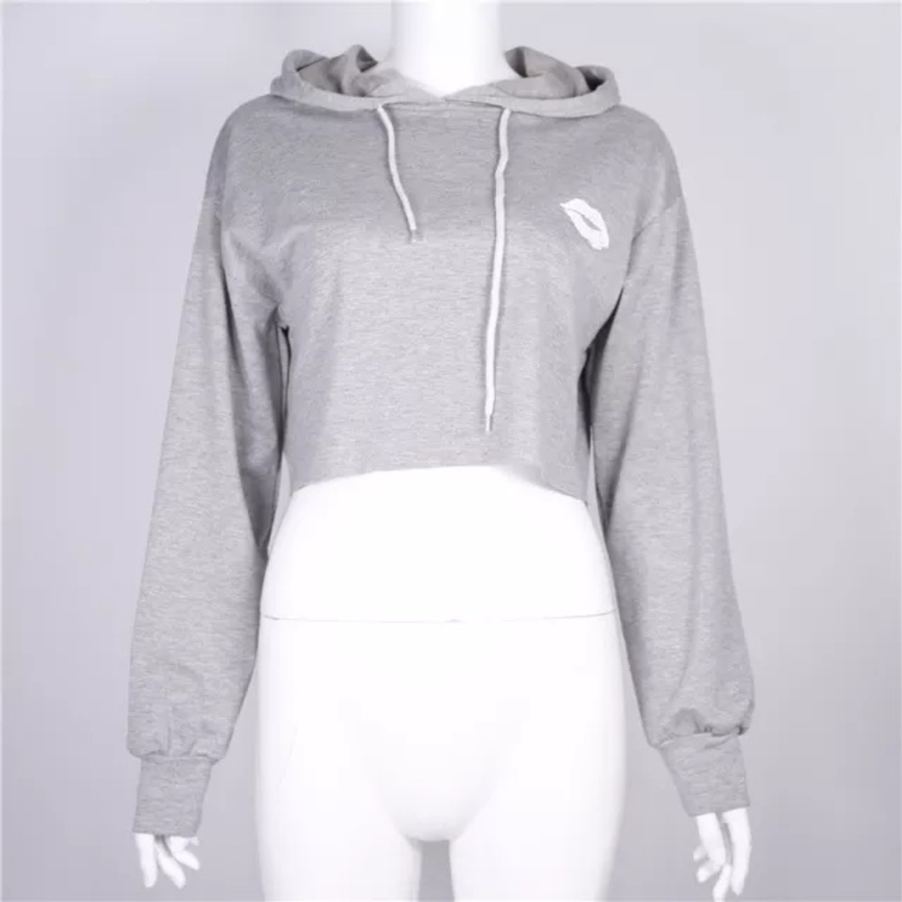 “Cute” cropped light weight hoodie. - Picture 2 of 3